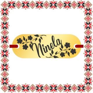 Martisor Bratara Inox Placuta Aurie Nume Ninela