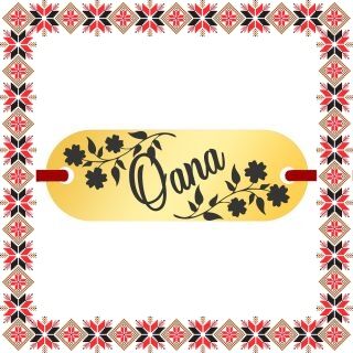 Martisor Bratara Inox Placuta Aurie Nume Oana