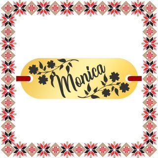 Martisor Bratara Inox Placuta Aurie Nume Monica
