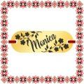 Martisor Bratara Inox Placuta Aurie Nume Monica
