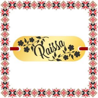 Martisor Bratara Inox Placuta Aurie Nume Raissa