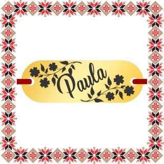 Martisor Bratara Inox Placuta Aurie Nume Paula