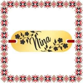 Martisor Bratara Inox Placuta Aurie Nume Nina