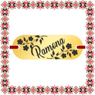 Martisor Bratara Inox Placuta Aurie Nume Ramona