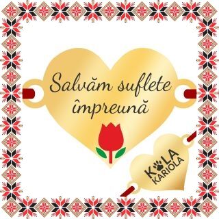 Martisor Bratara Inox Placat Aur 18K Inima Lalea Salvam Suflete Impreuna Kola Kariola