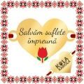Martisor Bratara Inox Placat Aur 18K Inima Lalea Salvam Suflete Impreuna Kola Kariola