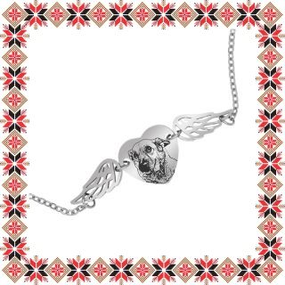 Martisor Colier Inox Argintiu Inima Aripi Costi - Ingerasul Kola Kariola
