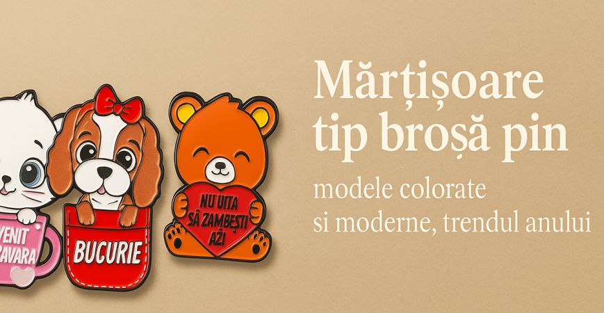 Mărțișoare tip broșă pin – modele colorate și moderne, trendul anului